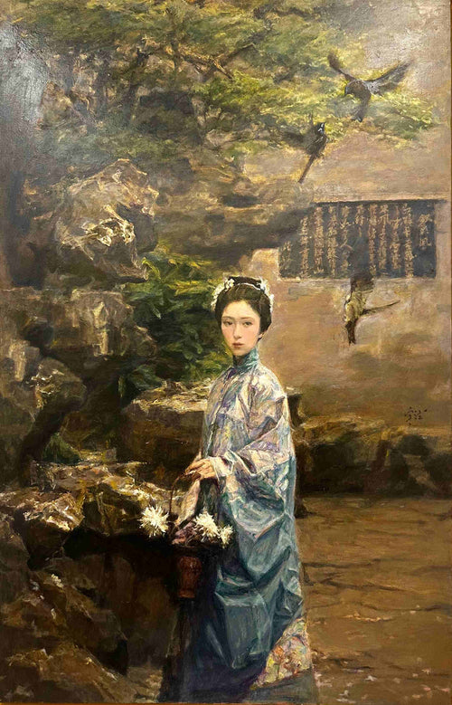 "Ancient Eastern Woman" Oil Painting