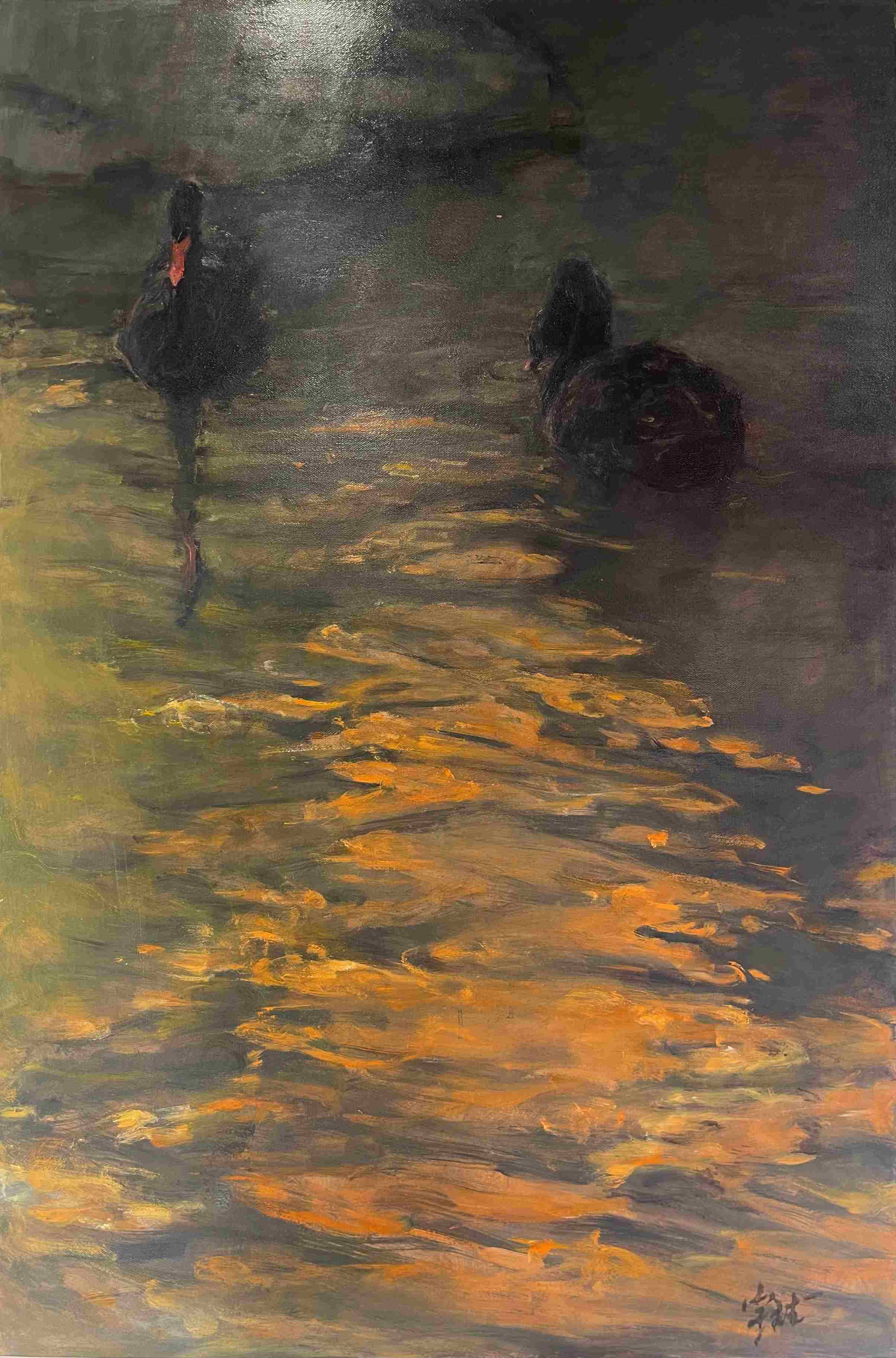 "Black Swan" Oil Painting