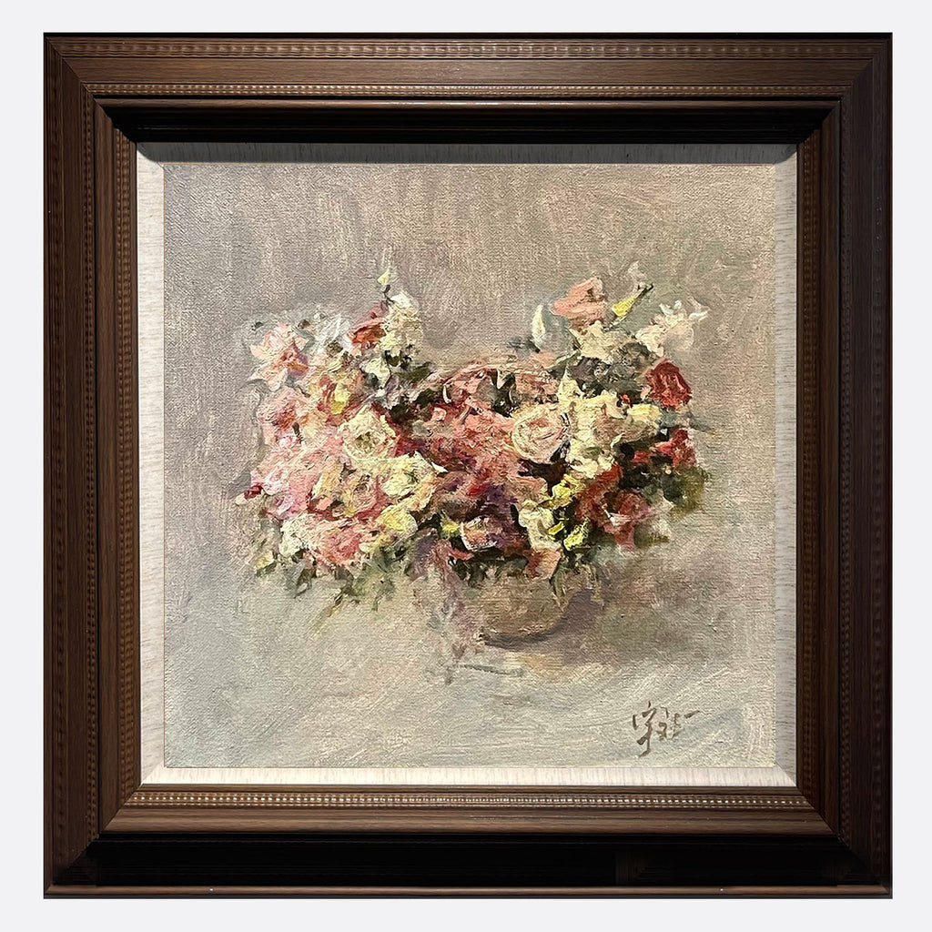 "Bouquet in Grey Tones" Oil Painting