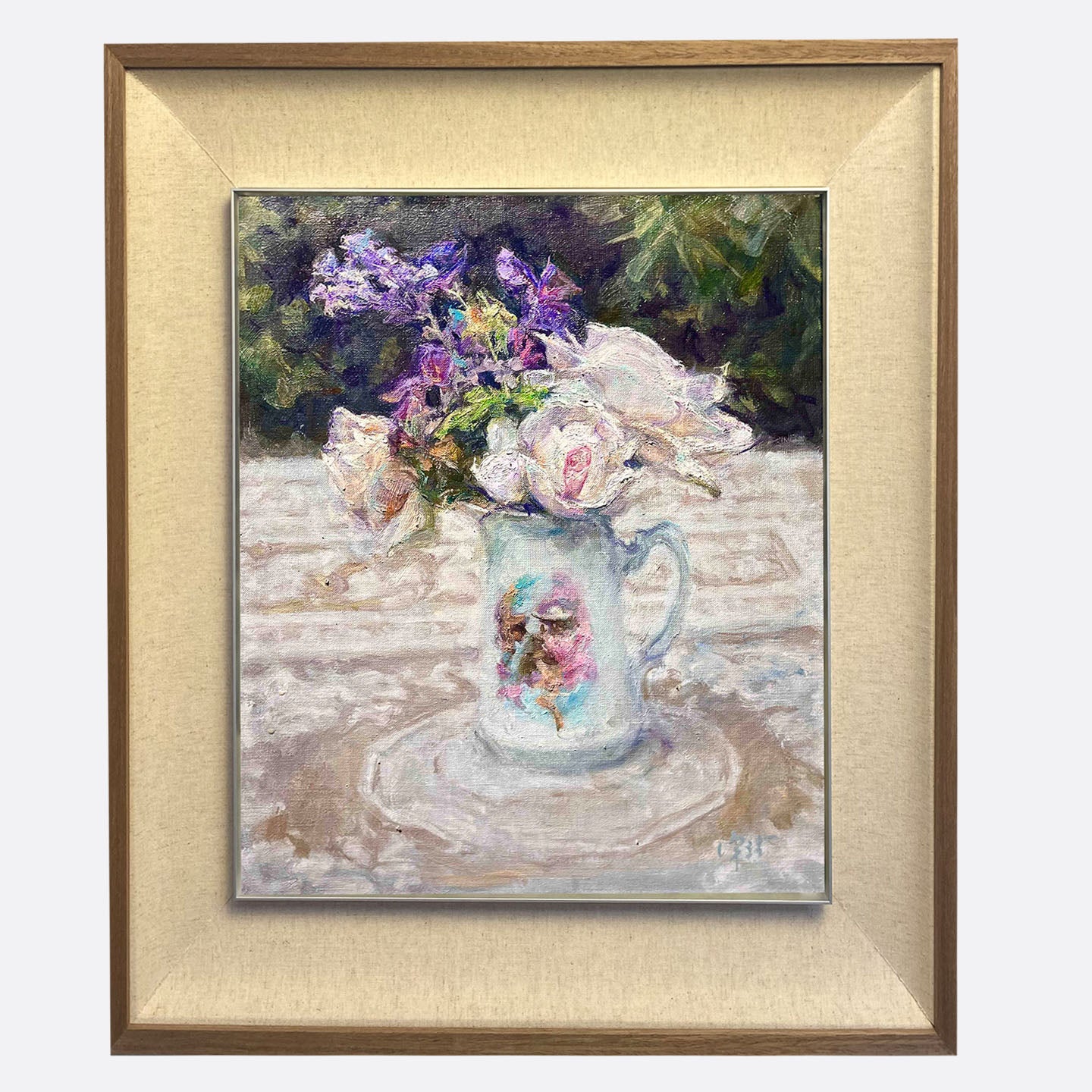 "Flowers on the Garden Table" Oil Painting