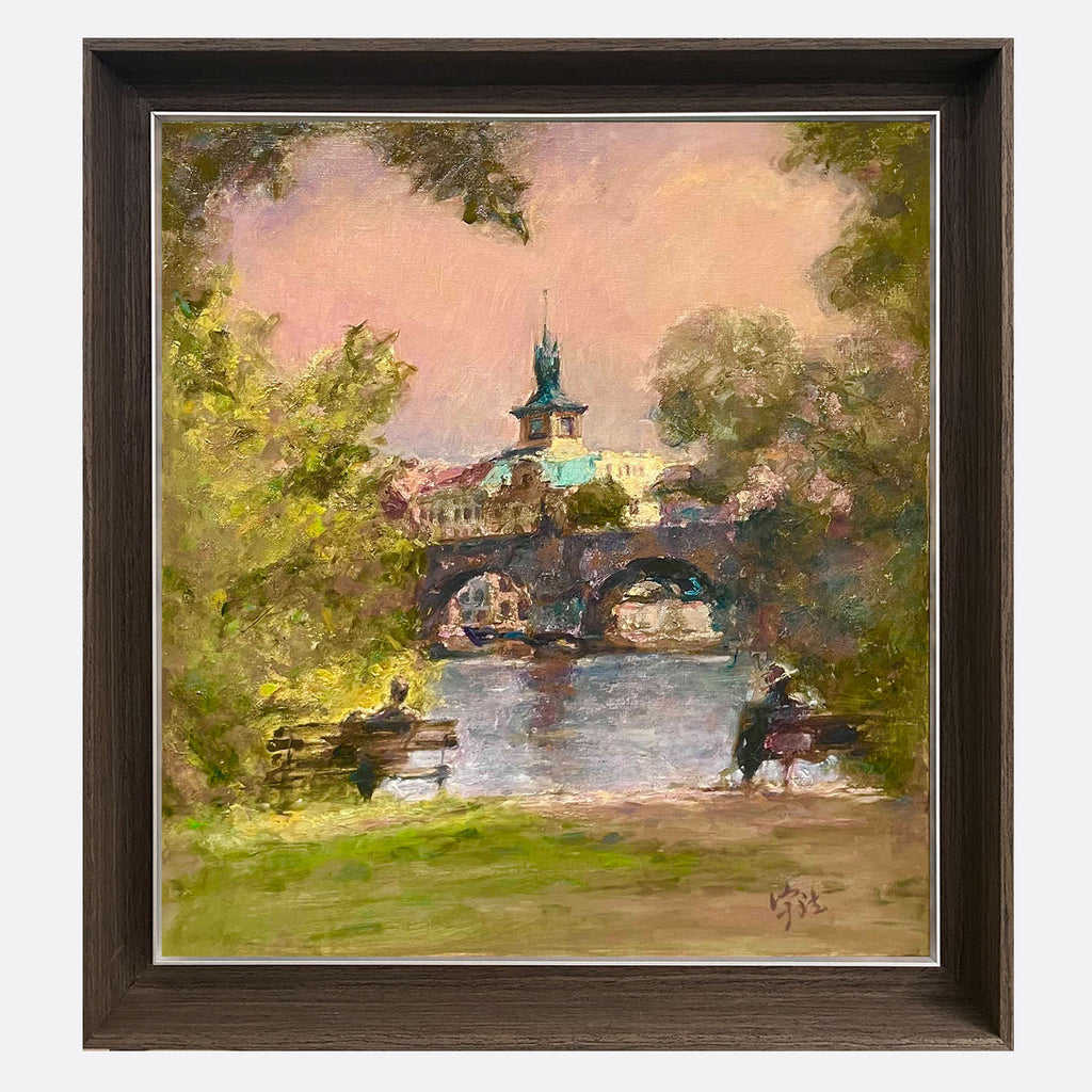 "Old Days by the River" Oil Painting