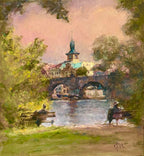 "Old Days by the River" Oil Painting