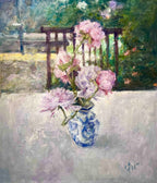 "Peonies by the Window" Oil Painting