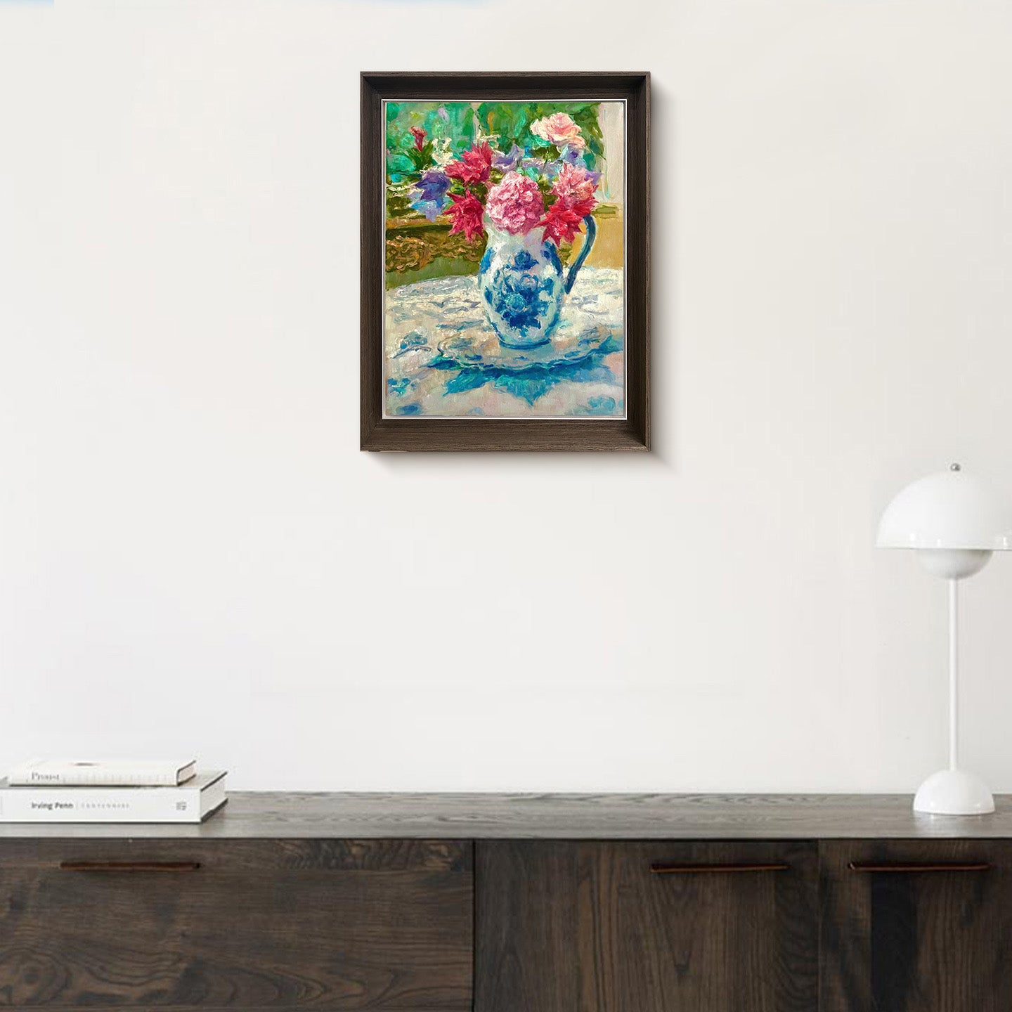 "Porcelain Vase And Blooming Flowers" Oil Painting