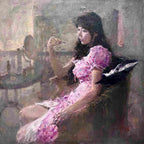 "Portrait of a Lady at Her Toilette" Oil Painting