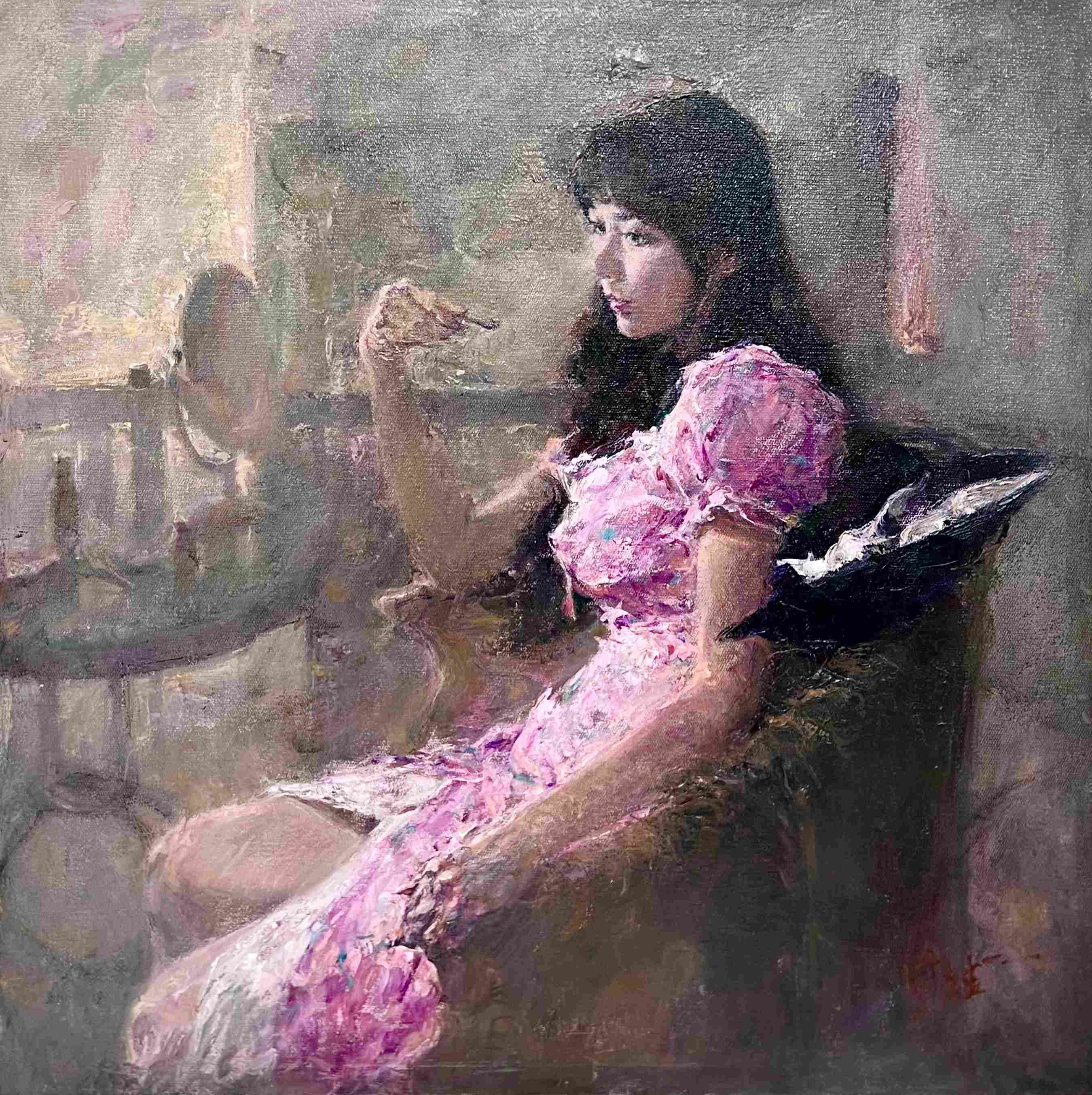 "Portrait of a Lady at Her Toilette" Oil Painting