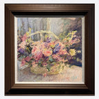 "Spring Blooms in a Basket" Oil Painting