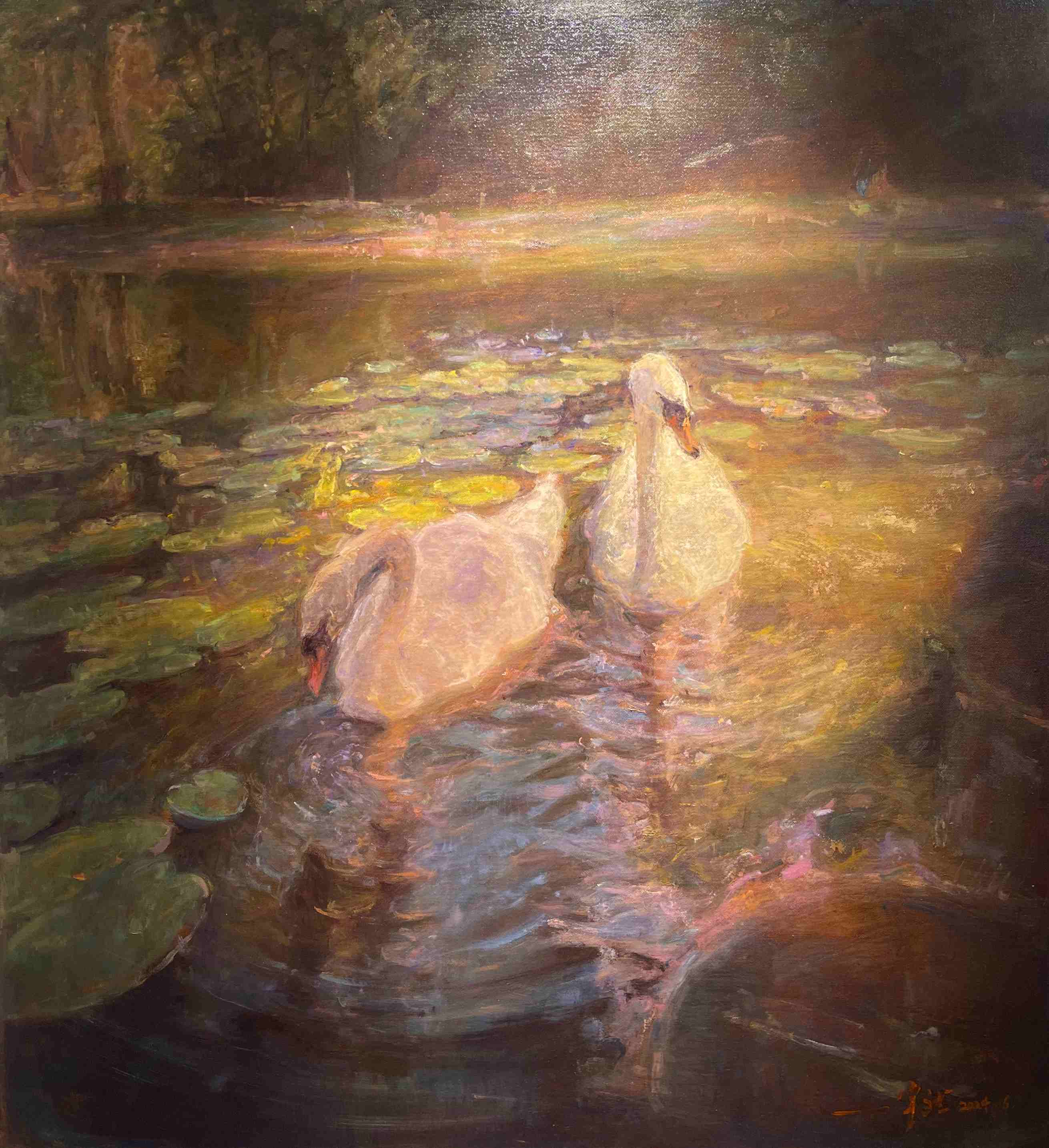 "Swan Collection01" Oil Painting