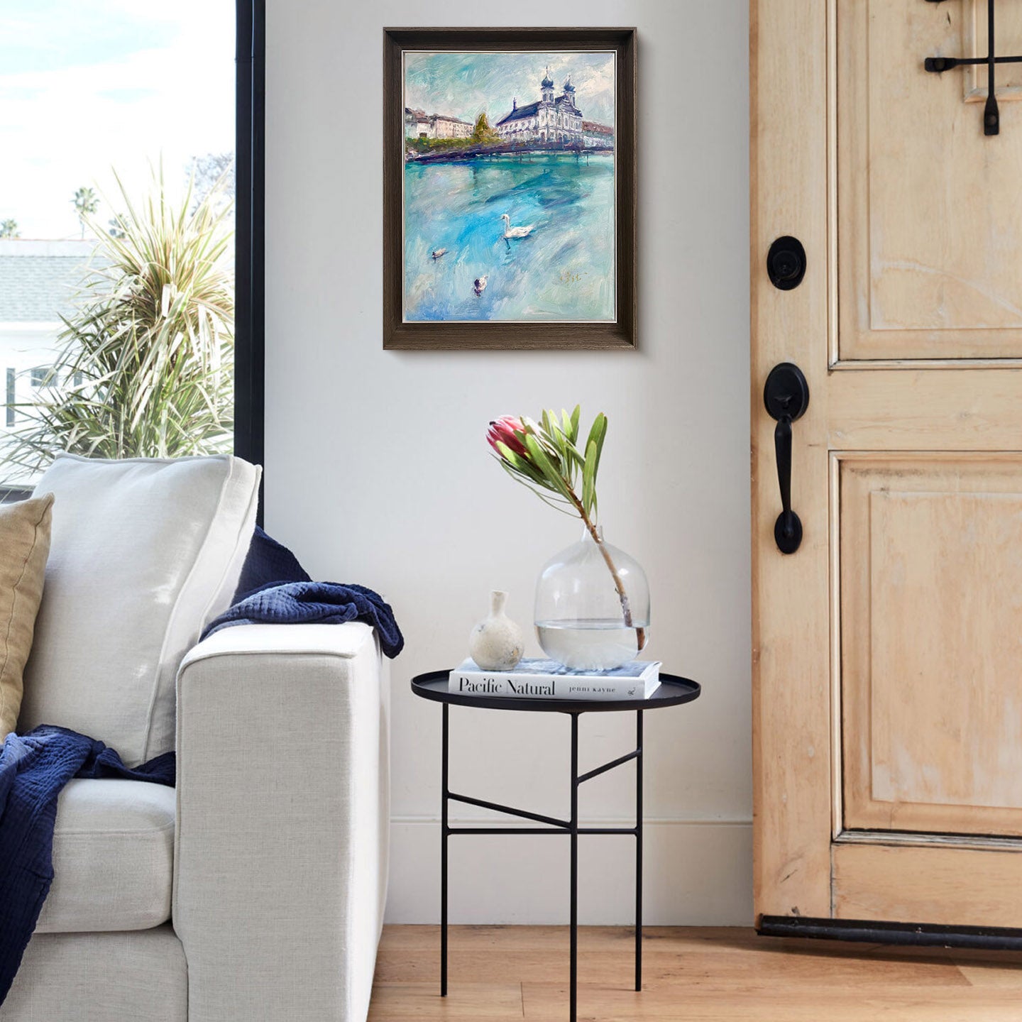 "Swan (Blue Tone)" Oil Painting