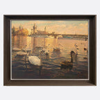 "Swans-of-the-Vltava-River Collection01" Oil Painting