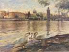 "Swans of the Vltava River Collection02" Oil Painting