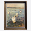 "Swans of the Vltava River Collection03" Oil Painting