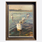 "Swans of the Vltava River Collection03" Oil Painting