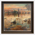 "Swans of the Vltava River Collection04" Oil Painting