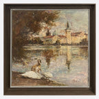 "Swans of the Vltava River Collection06" Oil Painting