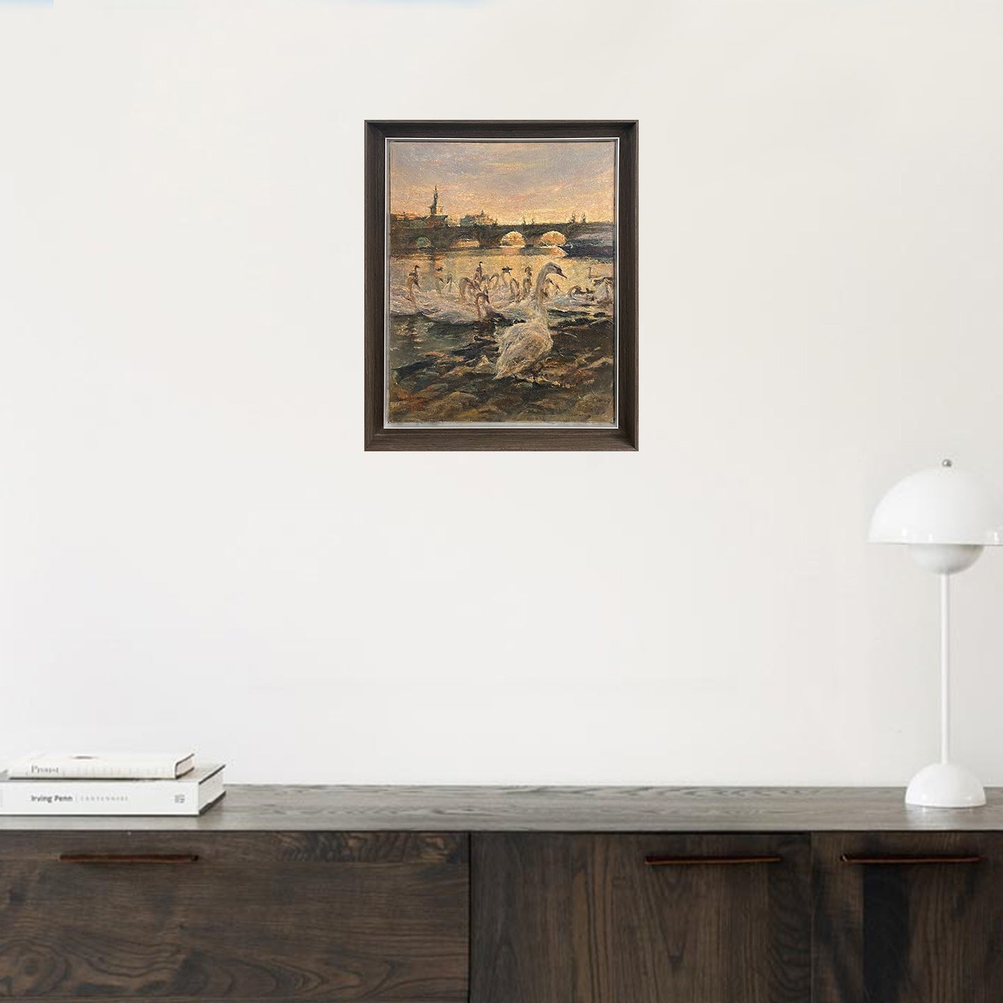 "Swans of the Vltava River Collection07" Oil Painting