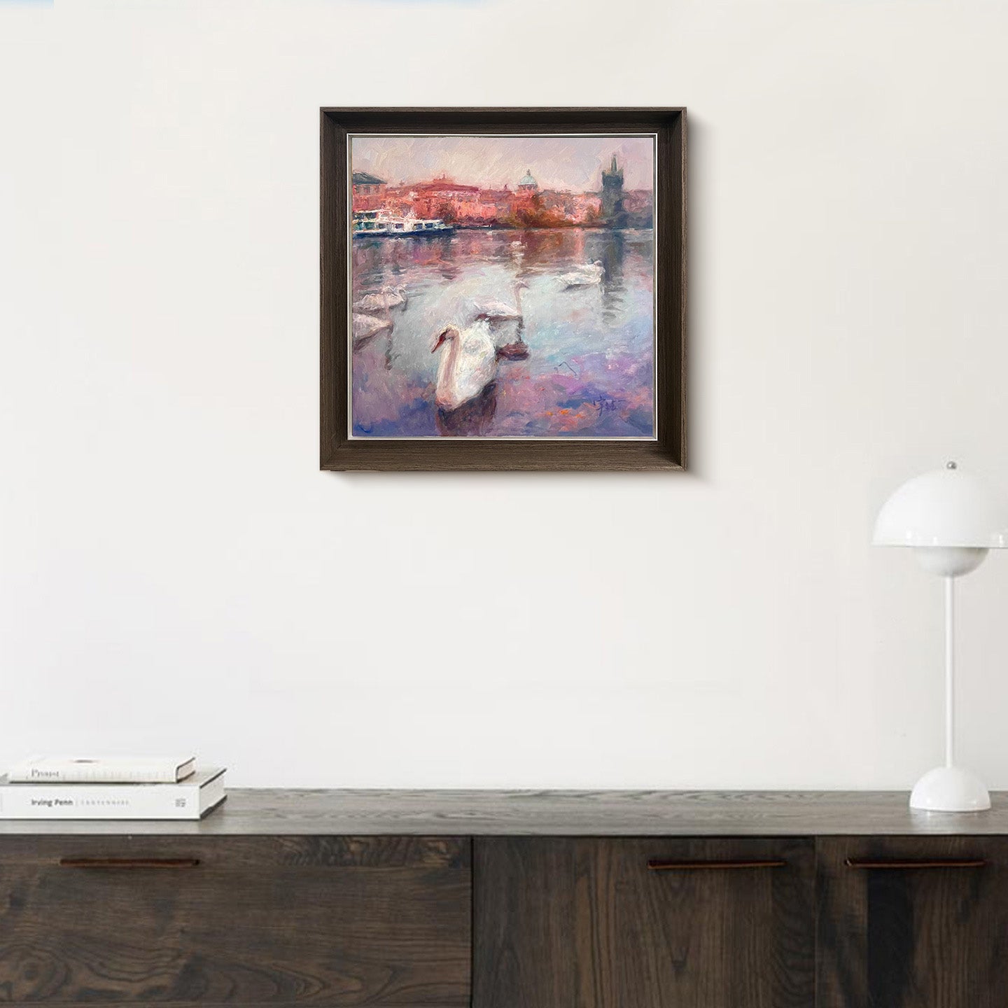 "Swans Of The River" Oil Painting