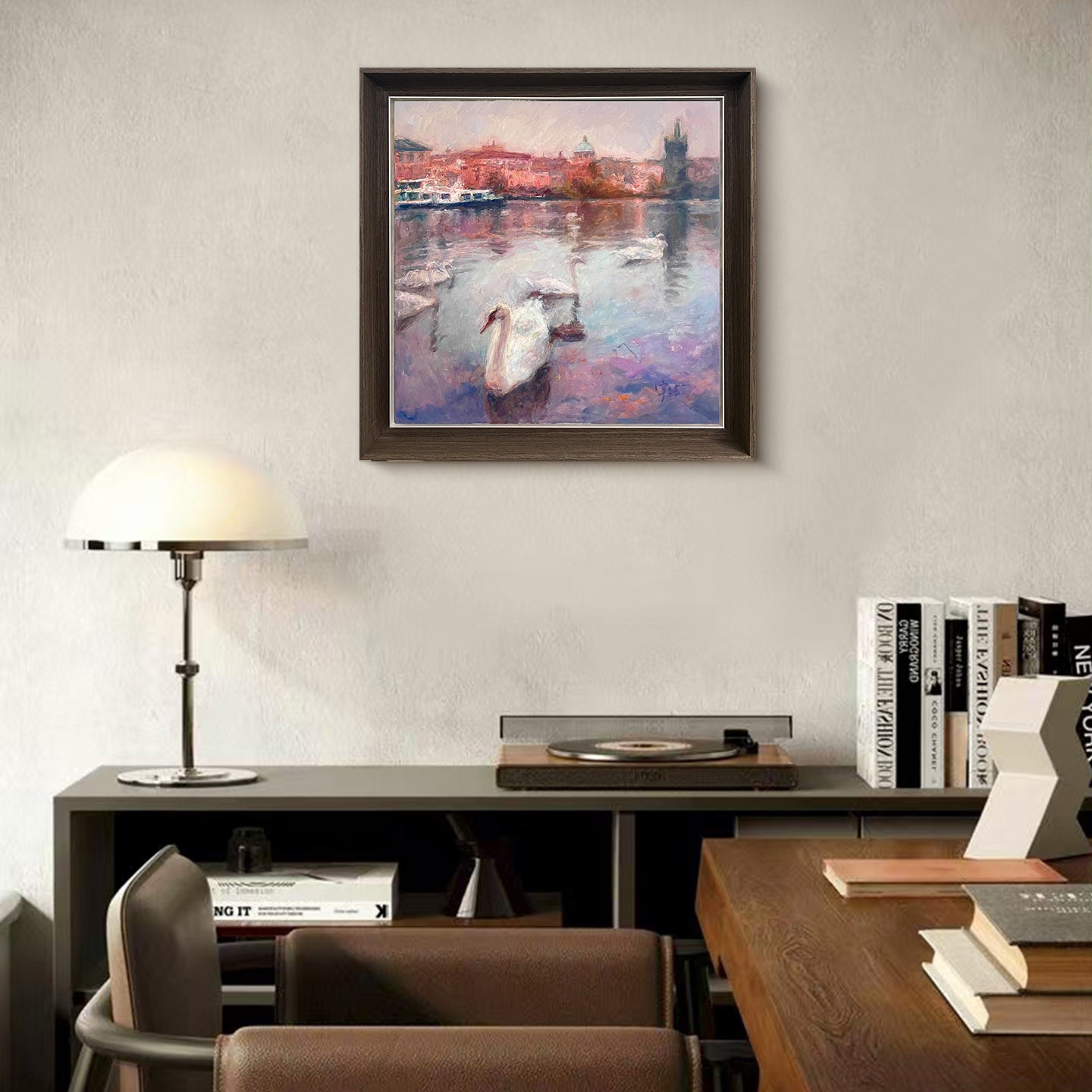 "Swans Of The River" Oil Painting