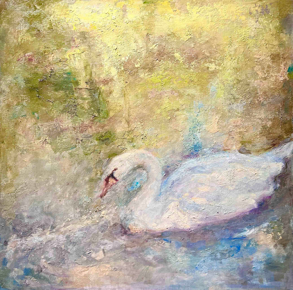 "The Swan in Soft Light" Oil Painting