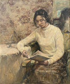 "Warm Light Between Pages" Oil Painting