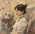 "White Dress in Old Light" Oil Painting