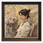 "White Dress in Old Light" Oil Painting